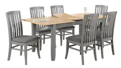 Rossmore 6-Seater Butterfly Extending Dining Set - Grey