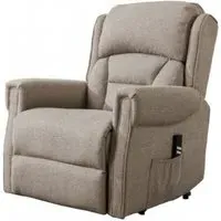 Sandringham Electric Recliner Armchair with Lift and Tilt - Taupe, Fabric