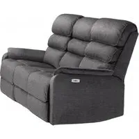 Savoy 3-Seater Electric Recliner Sofa - Grey, Fabric