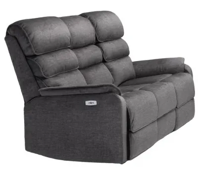 Savoy 3-Seater Electric Recliner Sofa - Grey, Fabric image
