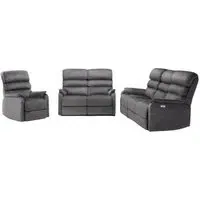 Savoy 3-Seater Electric Recliner Sofa Suite - Grey, Fabric