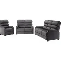 Savoy 3-Seater Fixed Sofa Suite - Grey, Fabric