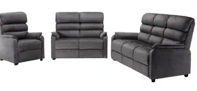 Savoy 3-Seater Fixed Sofa Suite - Grey, Fabric image