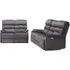 Savoy 3+2 Seater Electric Reclining Sofa Suite - Grey, Fabric
