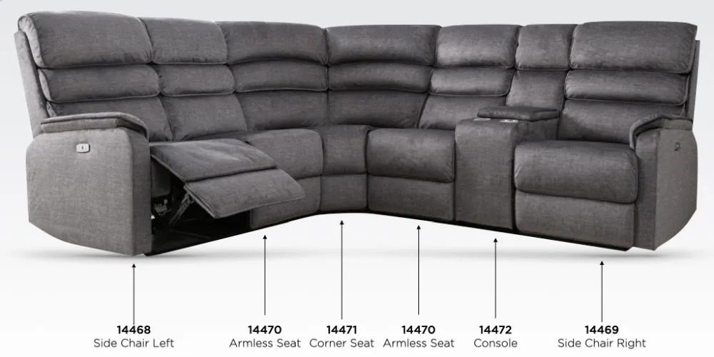 Savoy Corner Sofa Suite - Grey, Fabric