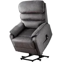 Savoy Lift and Tilt Electric Recliner Chair - Grey, Fabric