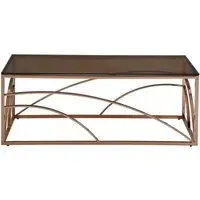 Smoked Glass Coffee Table - Rose Gold