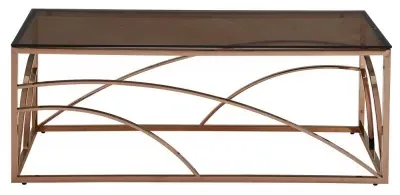 Smoked Glass Coffee Table - Rose Gold