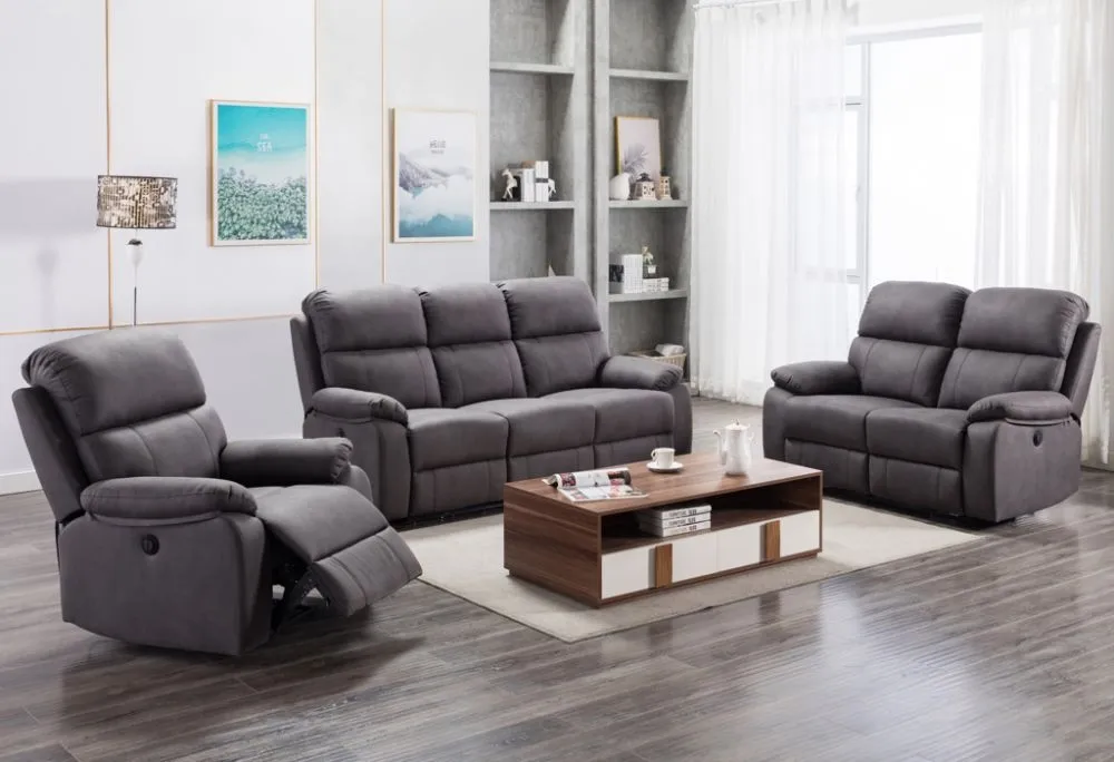 Stretford 2-Seater Electric Recliner Sofa - Dark Grey, Fabric