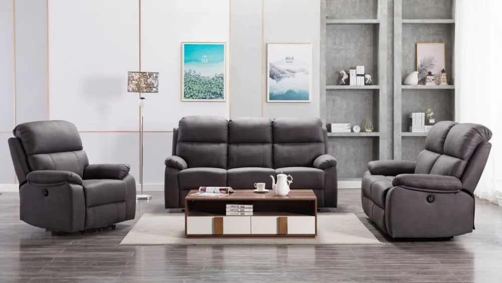 Stretford 2-Seater Electric Recliner Sofa - Dark Grey, Fabric