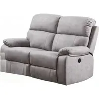 Stretford 2-Seater Electric Recliner Sofa - Light Grey, Fabric
