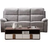 Stretford 3-Seater Electric Recliner Sofa - Light Grey, Fabric