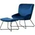Teagan Chair and Footstool - Blue, Velvet