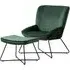 Teagan Chair and Footstool - Green, Velvet