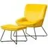 Teagan Chair and Footstool - Ochre, Velvet
