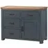 Treviso 1 Door Small Sideboard - Blue, Oak
