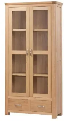 Treviso 2 Door Display Cabinet - Oak