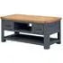 Treviso 2 Drawer Coffee Table - Midnight Blue, Oak