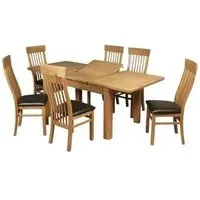 Treviso 4 Seater Extending Dining Set - Oak