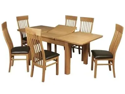 Treviso 4 Seater Extending Dining Set - Oak image