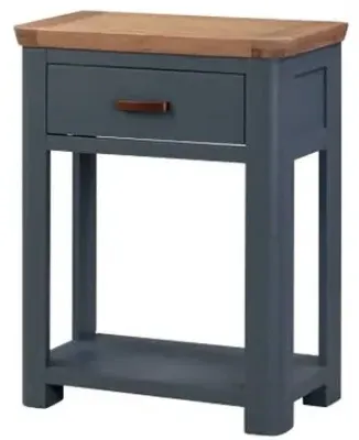 Treviso Console Table with Drawer - Blue, Oak image