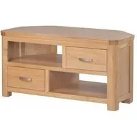 Treviso Corner TV Unit with Storage - Oak