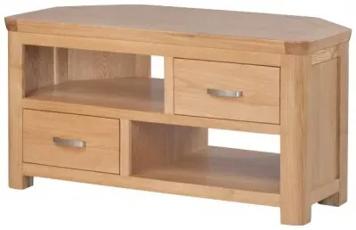 Treviso Corner TV Unit with Storage - Oak