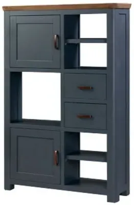Treviso Large Display Cabinet - Blue, Oak image
