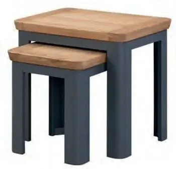 Treviso Nest of 2 Tables - Blue, Oak image