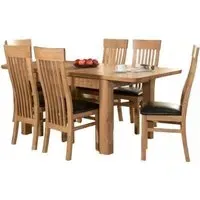 Treviso Oak 6 Seater Extending Dining Set - Oak