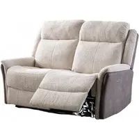 Treyton Fusion 2-Seater Recliner Sofa - Beige, Velvet
