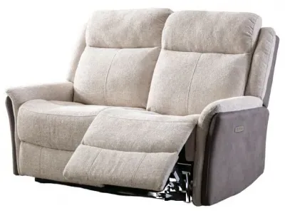 Treyton Fusion 2-Seater Recliner Sofa - Beige, Velvet