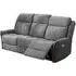 Treyton Fusion 3-Seater Recliner Sofa - Grey, Velvet