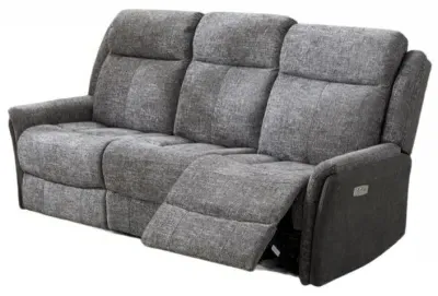 Treyton Fusion 3-Seater Recliner Sofa - Grey, Velvet image