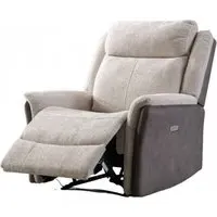 Treyton Fusion Recliner Armchair - Beige, Velvet