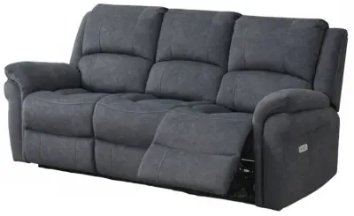 Wentworth 3-Seater Recliner Sofa - Grey, Velvet