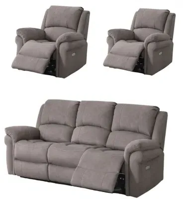 Wentworth 3-Seater Recliner Sofa Suite - Clay, Fabric