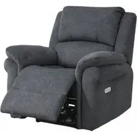 Wentworth Reclining Armchair - Grey, Velvet