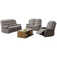 Windsor 3-Seater Recliner Sofa Suite - Latte, Fabric
