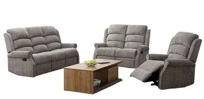 Windsor 3-Seater Recliner Sofa Suite - Latte, Fabric image