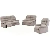 Windsor 3-Seater Recliner Sofa Suite - Natural, Fabric