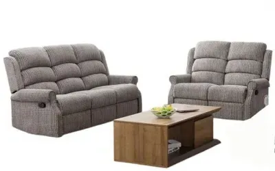 Windsor 3+2 Recliner Sofa Suite - Latte, Fabric image