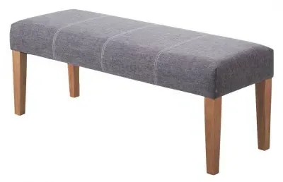 Zara Padded Bench - Grey, Fabric