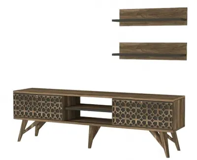 Abie 2 Door TV Unit - Walnut