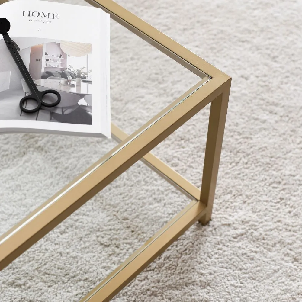Amberley Coffee Table - Gold, Glass