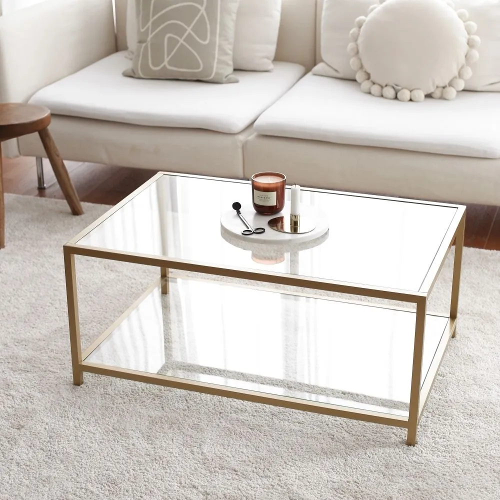 Amberley Coffee Table - Gold, Glass
