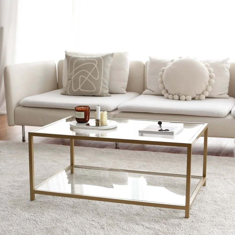 Amberley Coffee Table - Gold, Glass