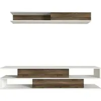 Cavalero 2 Door TV Unit - White, Walnut