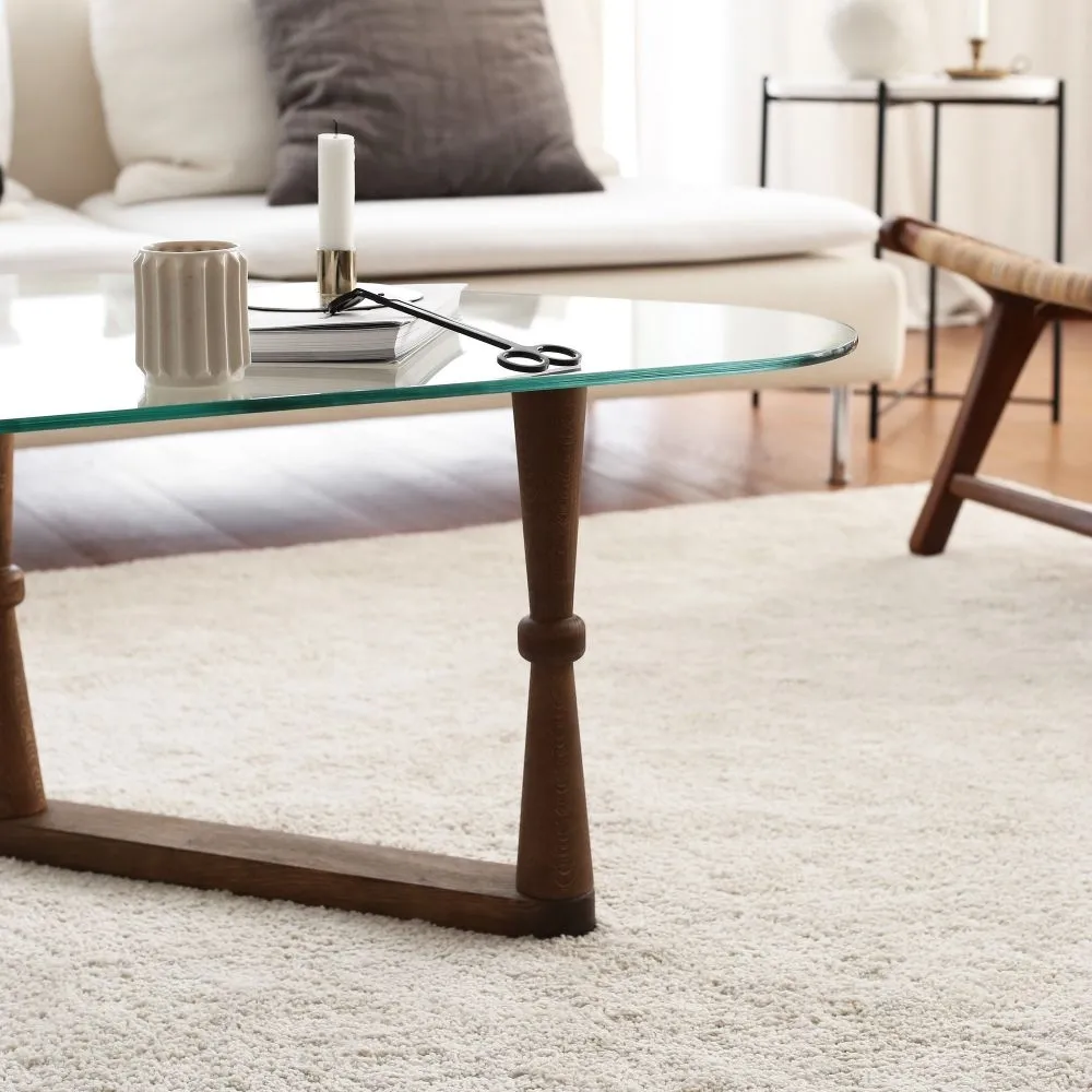 Dunley Coffee Table - Walnut, Glass