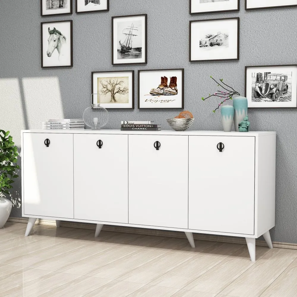 Elias 4 Door Large Sideboard - White